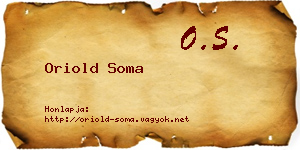 Oriold Soma névjegykártya